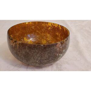 Vintage Neiman Marcus Handmade Iridescent Gold Luster Bowl ~10.5"